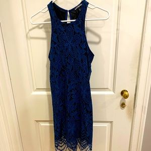Express navy lace sleeveless dress XS